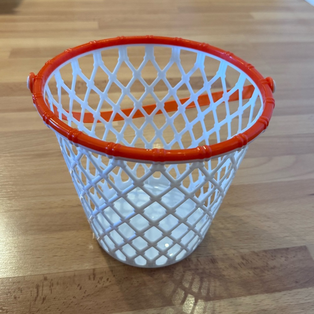 Orange and White Mesh basketball net Easter basket
